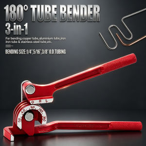 XMSJ | 3-in-1 New Tube Bender 1/4" 5/16" 3/8" Brake Pipe Rolling Brass Copper Tube Manual Bending Tool Fuel Brake Pipe Bender Hand Tool