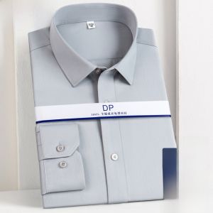 HENGYUANXIANG | Hengyuanxiang Mens Casual Pure Cotton Long Sleeve Shirt Spring Autumn No Ironing Required Business Casual White Shirt