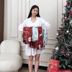 Maroo - Gwen Tencel Pajamas/ Set Piyama Tencel Piyama Busui Friendly Set Baju Tidur Bigsize Lengan Pendek Baju Tidur Wanita