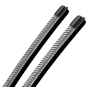 2 Chiếc Sợi Carbon Tay Lau Xe Cho Xe Đạp Peugeot 208 2012-2023 Cao Su Phía Trước Kính Chắn Gió Cần Gạt Nước Màu Đen