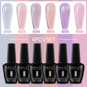 NAILCO 6Pcs/Lot Jelly Nude Pink Red Gel Nail Polish Kit Long Lasting Natural Color UV LED Semi-permant Varnish Hybrid Nail Art