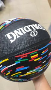 Bola Basket SPD Beat Wave Hitam Size 7 Karet Dewasa Outdoor