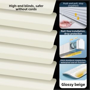Cordless No-drill Sun-blocking Venetian Blind