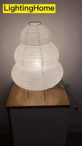 การออกแบบญี่ปุ่น Akari Wabi-โคมไฟข้าวสีขาวกระดาษตกแต่งโคมไฟตั้งโต๊ะสำหรับห้องนอนห้องนั่งเล่น/ห้องรับประทานอาหารการศึกษาลอฟท์