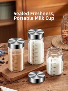 YYIEDERNG | Measuring Glass for Milk Soybean Juice Sealed Microwavable Portable