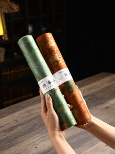 Waterproof Silk Velvet Tea Mat Rectangular Chinese Style Tea Table Flag New Main Host Position Tea Pad Traditional Home Decor