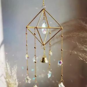Rainbow Star Moon Wind Chimes Sun Catcher Outdoor Window Home Decoration Garden Car Pendant