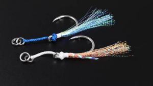 JIGGING PRO | Móc Câu Jigging JIGGINGPRO 3 Chiếc Thép Carbon Cao Cấp Siêu Bền Cỡ 5/0 7/0 9/0 11/0 Móc Đơn Hỗ Trợ Có Ngạnh Kèm Dây Kim Tuyến Phát Sáng Dùng Cho Câu Cá Biển Trên Thuyền.