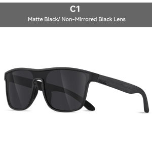 KDEAM Brand New Mens Polarized Sunglasses One Piece Big Shape XL Size Sun Glasses Sports With Zipper Case