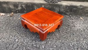 Nhất sơn vuông-Đôn chân quỳ-Đôn thờ-Đế kê tượng gỗ hương có 6 kích thước mặt vuông kỉ vuông 141618202225