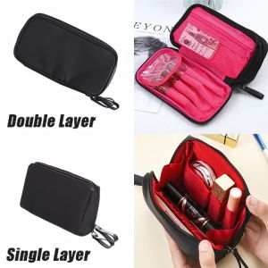 Tas Kosmetik Portable: Tas Tempat Makeup Double Zip & Alat Make Up Travel Pouch