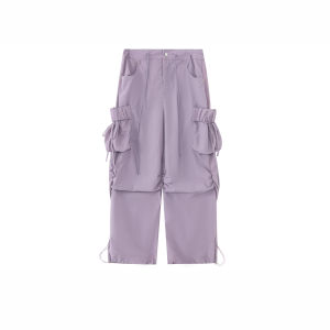 F426 Store Summer New Drawstring Pocket Star Collision Nail Paratrooper Long Pants Casual Workwear Thickened Straight Leg Trousers