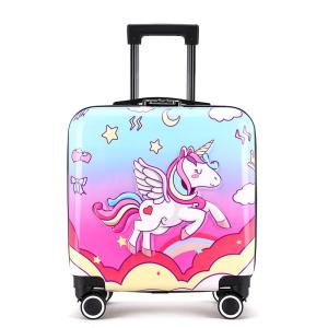 Childrens 20 Inch Luggage Cartoon Pull Rod Suitcase Travel Bag Boarding Box Rideable Seat for Girls And Boys