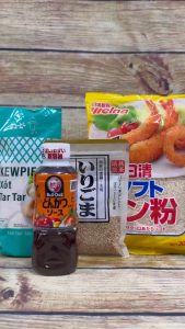 Combo nguyên liệu làm món chiên xù kiểu Nhật | Tonkatsu gà katsu tôm chiên xù kèm 2 sốt