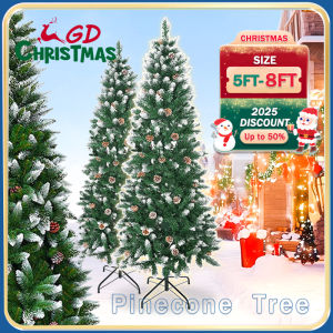 Christmas Tree Slim With Snow Pinecone 5/6/7/8FT Xmas Tree Christmas decorations for home
