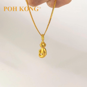 POH KONG 916/22K Yellow Gold Dolphin With Heart Shape Pendant