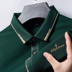 High-End Embroidered Short Sleeve Polo Shirt Casual Cotton Blend Fashion Urban Style Business Casual Turn-down Collar Mens T-shirt