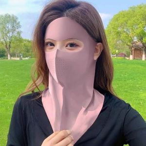 New model ice-silk full-face sun protection neck cover with integrated ventilation face mask for women