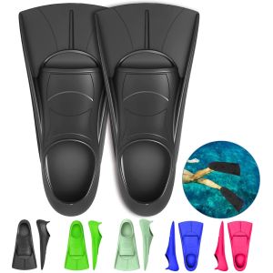 Swimming fins mens and womens freestyle breaststroke silicone short fins lightweight diving equipment for adults and children