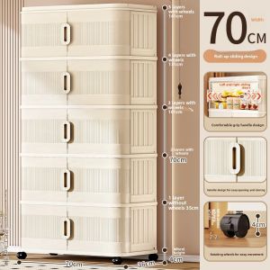 ZHUOLESHI | Sliding Door Foldable Large Capacity Storage Cabinet
