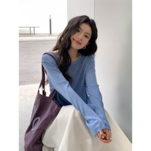 Spring New Long Sleeve Openwork Knitted Sweater Back Slit Design