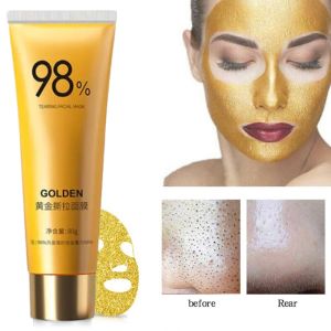 Exfoliate 98 % Golden Foil Facial Mask Blackhead Removal Peel-Off Mask Shrink Pores Moisturizing Tear-Off Mask Cleaning Tool 80g黄金撕拉面膜去黑头去角质