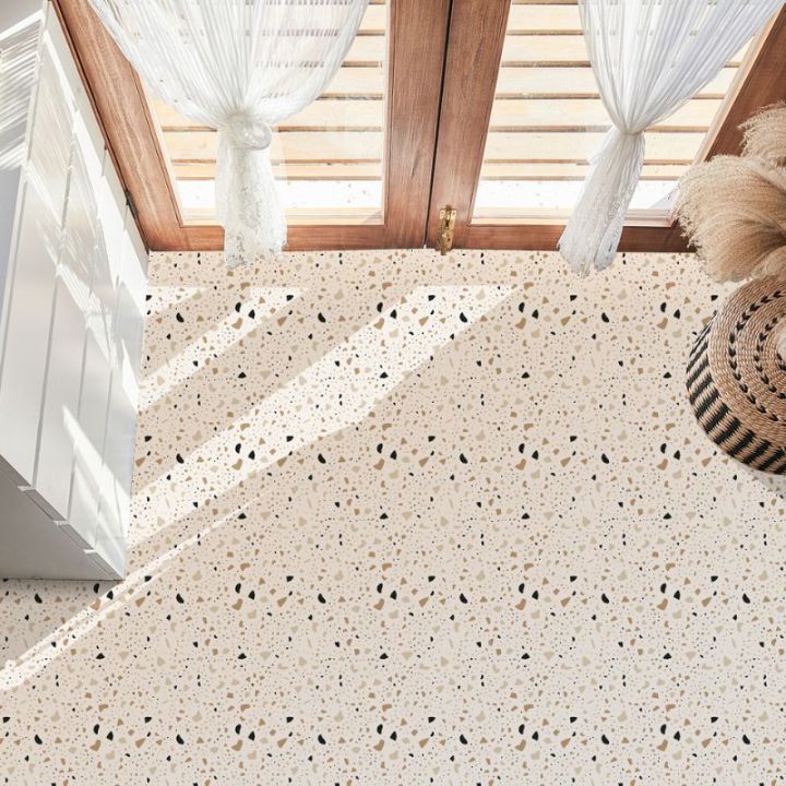 NestHome 5pcs Matte Vinyl Floor Tiles WaterProof Non Slip for Bathroom