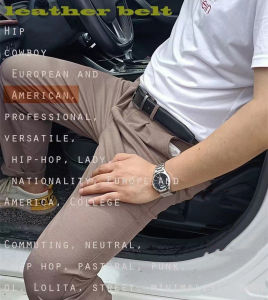 เข็มขัด หนังแท้ (หนัง แท้ ทั้ง หน้าและ หลัง สลับ กันใช้ได้ ทั้ง 2หน้า ) เข็มขัด ผู้ชาย เข็มขัด หนัง Belt เข็มขัด ยาว110-130cm เอว 25-45(แถมที่เจาะรูและวิธีตัดสาย)