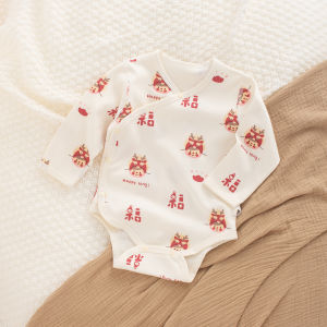 Limited Edition Celebratory Baby Clothes Cotton Romper New Years Outfit Fresh Style Long Sleeve Warm Breathable Wearable for Babies