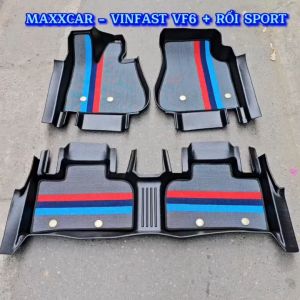 VF6 -Thảm lót sàn MAXXCAR cho xe Vinfast VF6 nhựa TPE đúc nguyên khối 5D tràn viền + rối ghi SPORT.