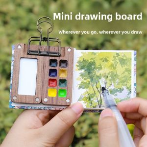 Mini Portable 24 Grids Student Watercolor Paint Palette Set