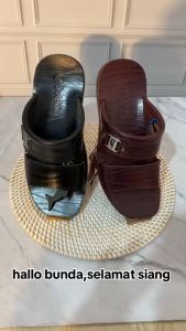 PROMO 3.3 Ramadan Sandal Terbaru Dolphin Sandal Slide Pria Kulit "D-25" Classic Series Sandal Slop Kulit Sandal Pria Dewasa