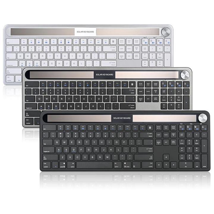 Solar Charging Wireless Bluetooth Quiet Scissor Foot Keyboard | Lazada ...