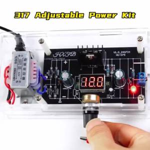 LM317 Adjustable Power Supply DIY Kit DC Voltage Regulator Module 1.25V-12V with Voltmeter Step-down Power Supply Module