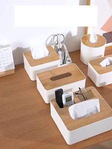 Storix PP and Wooden Cover Muji Style Tissue Box Tissue Storage Box Modern Style Tissue Holder Box