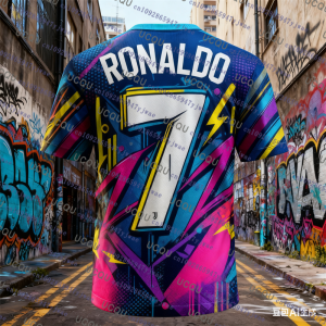 New Arrival Special Edition Ronaldos 7 Football Jersey Oversize Sports Short Sleeve Training Uniform Soccer Jersey For Kid/Adult