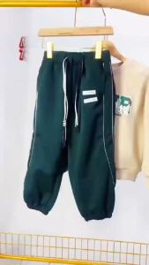 2-14 Years Old Party OOTD for Boys Ne Cotton Jogger Pants & Crew Neck Long Sleeves Tops for Kids