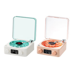 【Clearance Sale】 Retro Turntable Speaker with White Noise Wireless Speaker with Ambience Light for Bedroom Party