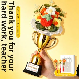 QIWEILANG | Creative Handmade Knitted Bouquet Trophy Shape