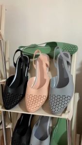 VEBLEN Sepatu Selop Cewek Model Korea Style Anti Air Kekinian Sandal Wanita Karet Perempuan