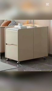 Modern Minimalist Side Cabinet with Wheels – Mobile Storage Cabinet for Home & Office