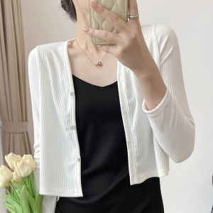 French Style Knitted Short Outerwear Shoulder Pad Top Sleeveless Vest Sun Protection Versatile Autumn Season Fashionable Womens Coat