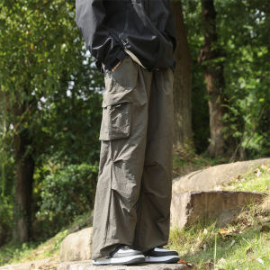 Outdoor Casual Loose Fit Mens Cargo Pants Spring Summer Trendy Brand Mountain Series Paratrooper Workwear Straight Leg Trousers
