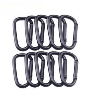 Practical 3pcs/6pcs/10pcs Black Backpack Aluminum Alloy Key Ring Keychain Hanging Buckle Hook Carabiner