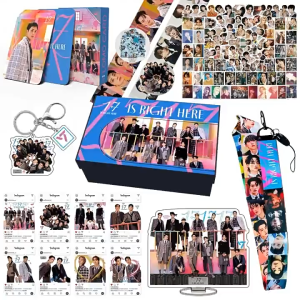 SEVENTEEN Concert Gift Box Korea Kpop Fashion Ins Trend Fb Pop Gift Box Acrylic Stand Lomo Card Keychains Phone Lanyard Ferrule Necklace The Same Small Gift Box Peripherals A Birthday Present for A Friend SEVENTEEN演唱会礼盒韩国kpop时尚ins潮流Fb流行礼盒 钥匙扣 立牌 卡套 小卡 项链