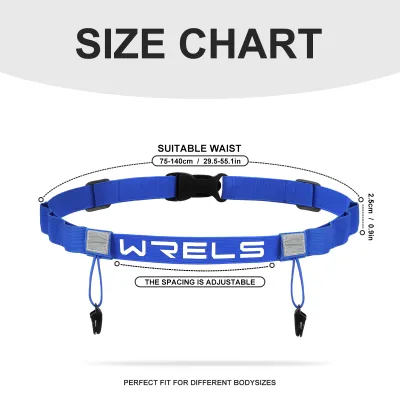 WRELS Running Waist Bag Number Band Bib Holder for Triathlon Marathon Cycling 6 Gel Rings #YD1002