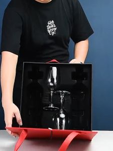 ถุงใส่ไวน์ สุดหรู กล่องใส่ไวน์ Wine Gift Box แถมฟรี แก้ว2 ใบ