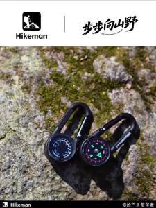 HIKEMAN Mini Multifunctional Compass Survival Keychain Accurate Direction Thermometer Camping Hiking Emergency Navigation