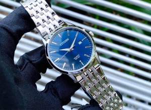 ĐỒNG HỒ NAM CHÍNH HÃNG Citizen BI5000-87L Quartz Blue Dial Silver Stainless Steel