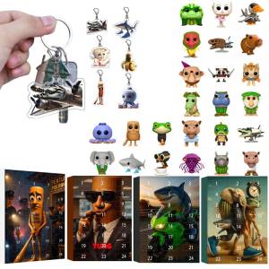Christmas Advent Calendar Italian Brainrot Figure Set Tun Sahur Tralala Crocodilo Shimpanzini Countdown Calendar Holiday Gift